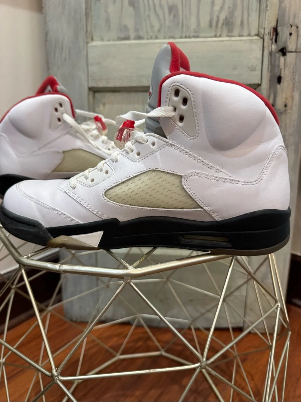 Nike Air Jordan V 5 Retro White Fire Red Black 2020 Silver Tongue Size 11